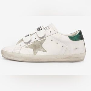 GOLDEN GOOSE
Women's Old School Velcro Green Tab Sneakers. Size 39.